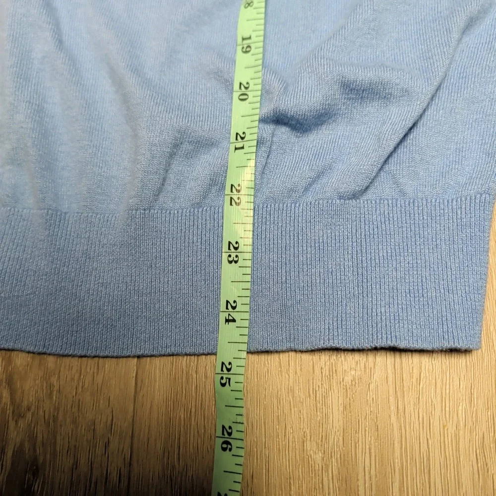 Johnston & Murphy V-Neck Sweater Mens S Blue Excellent Silk Alpaca Blend 74-1292